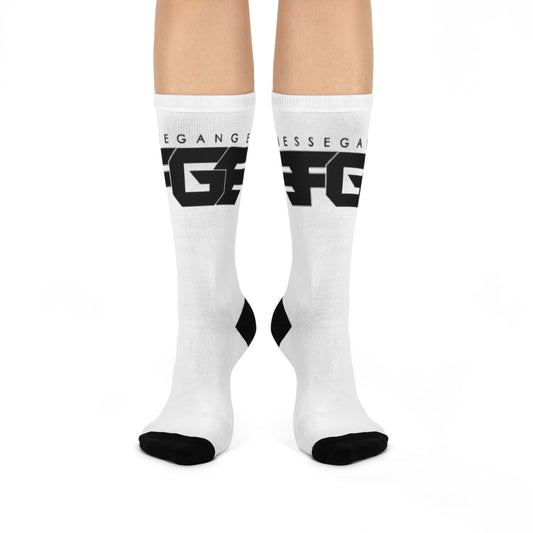 Trendy FGE Cushioned Crew Socks, Unique Gift for Sports Lovers, Comfortable Fashion Socks, Everyday Wear, Casual Style